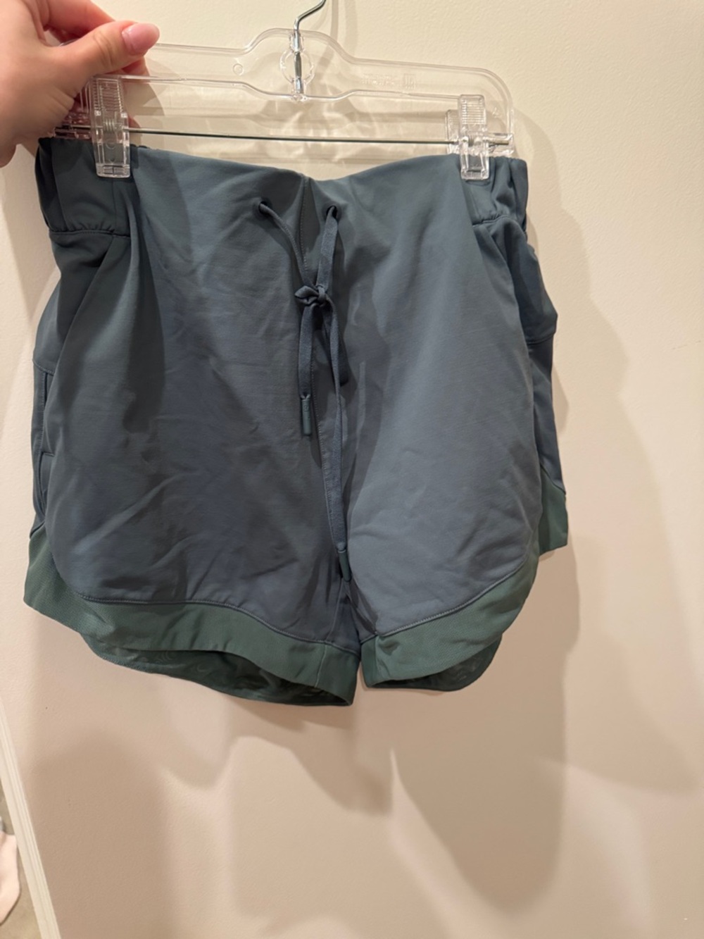 lululemon athletica Slate Green Drawstring Athletic Shorts